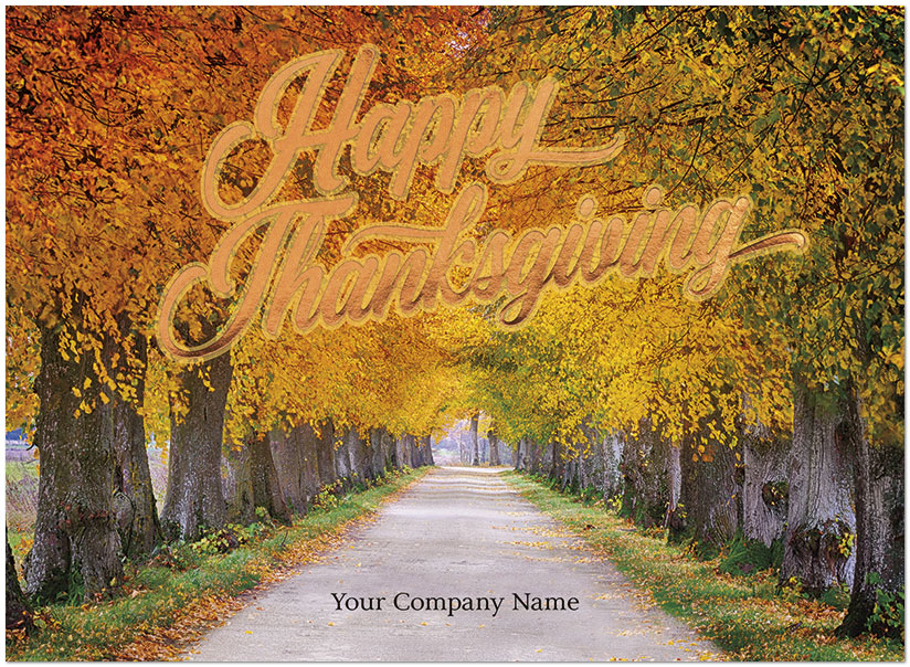 Select a verse or write your own. Happy Thanksgiving Name Card H2985U-4A